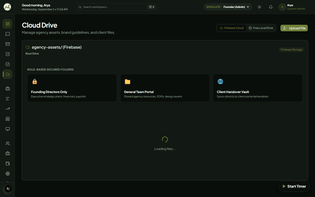 Mints ERP Cloud Drive Folder Explorer Interface